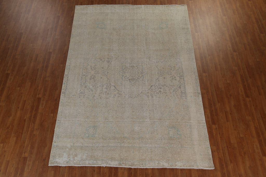 Muted Floral Tabriz Persian Wool Rug 8x11