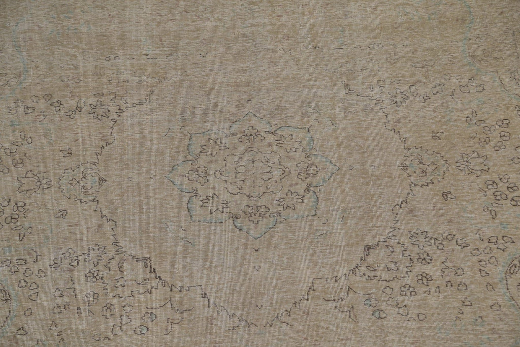 Muted Floral Tabriz Persian Wool Rug 8x11