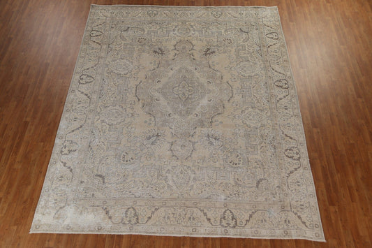 Muted Geometric Tabriz Persian Wool Rug 10x12