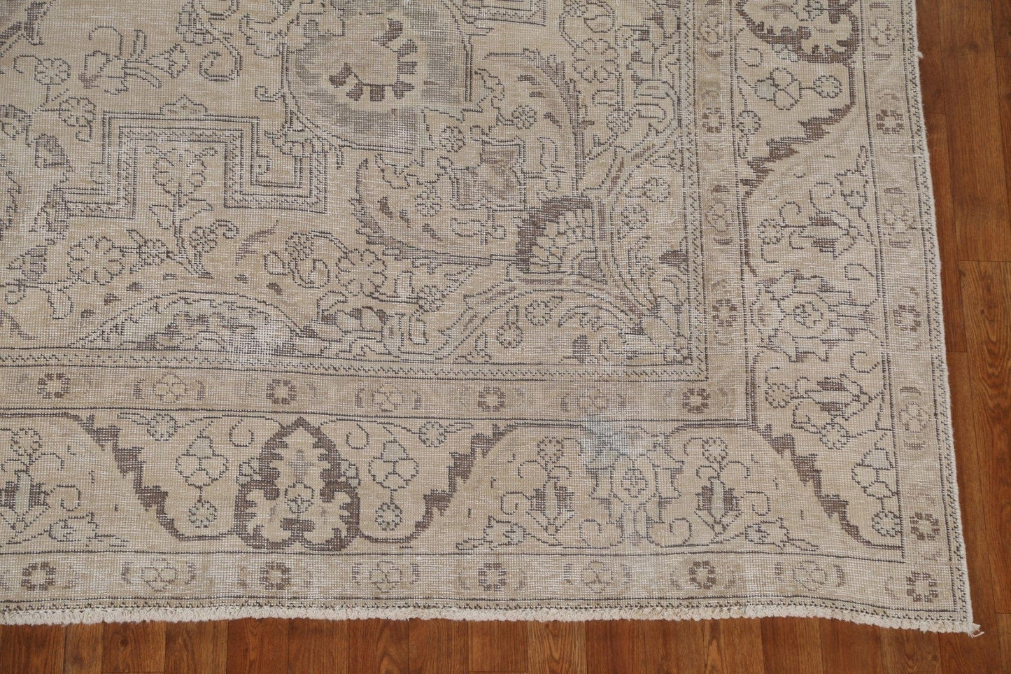 Muted Geometric Tabriz Persian Wool Rug 10x12