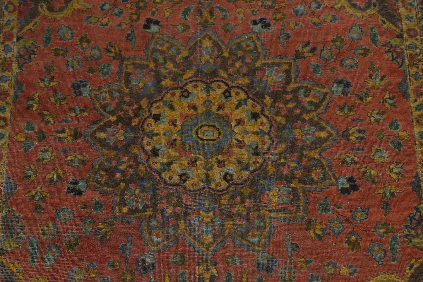 Floral Over-Dyed Kashan Persian Wool Rug 8x11