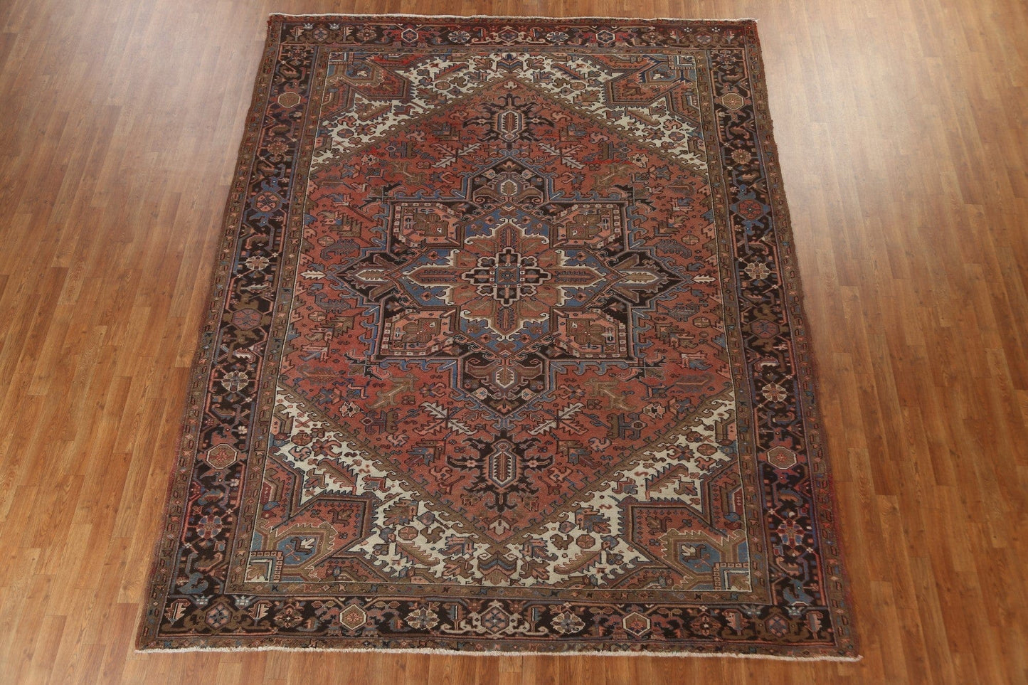 Handmade Heriz Persian Wool Rug 9x11