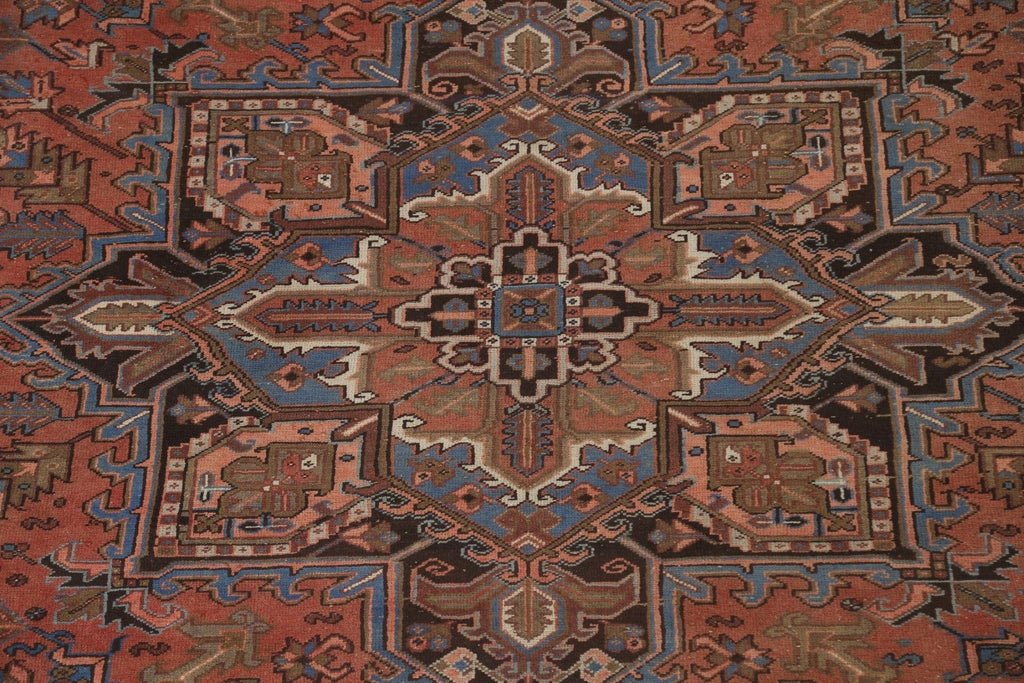 Handmade Heriz Persian Wool Rug 9x11