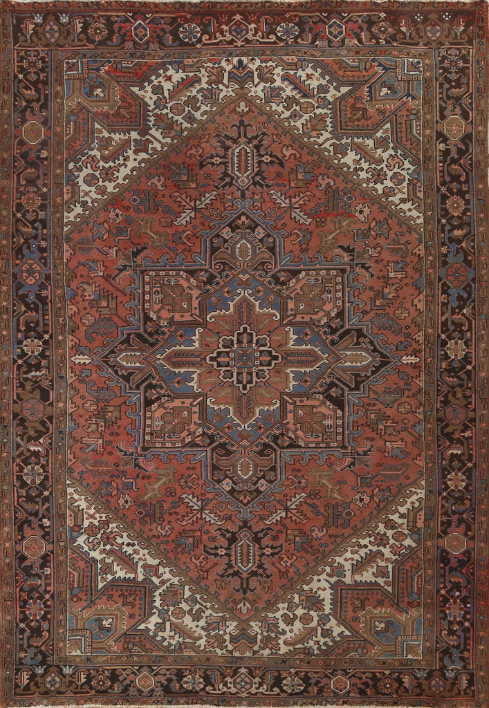 Handmade Heriz Persian Wool Rug 9x11