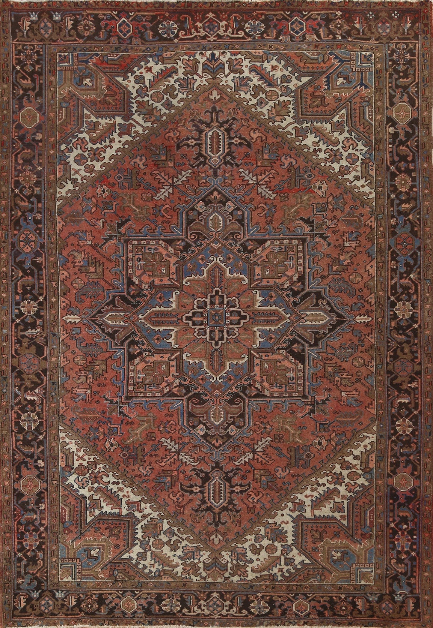 Handmade Heriz Persian Wool Rug 9x11