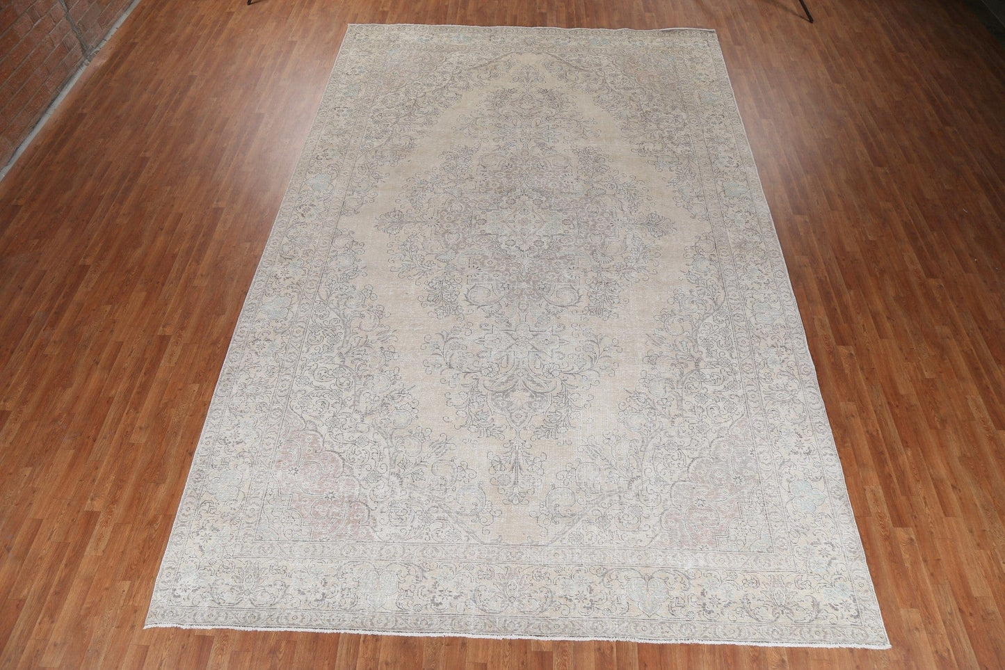 Geometric Distressed Tabriz Large Persian Rug 10x15