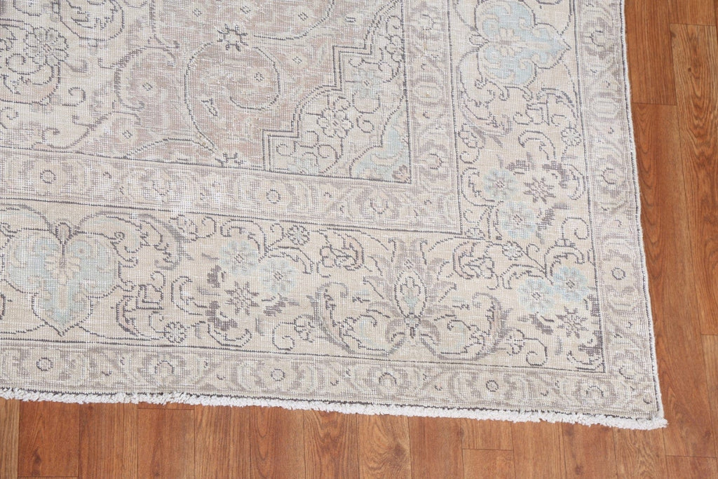 Geometric Distressed Tabriz Large Persian Rug 10x15