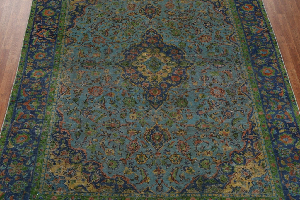 Over-Dyed Handmade Kashan Persian Area Rug 9x11