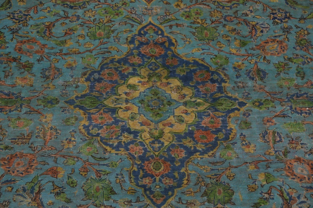 Over-Dyed Handmade Kashan Persian Area Rug 9x11