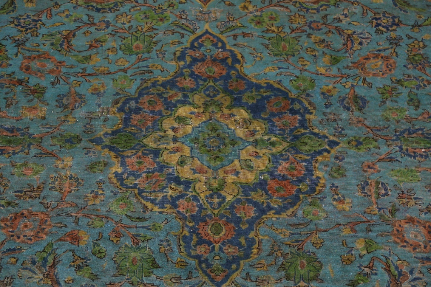 Over-Dyed Handmade Kashan Persian Area Rug 9x11