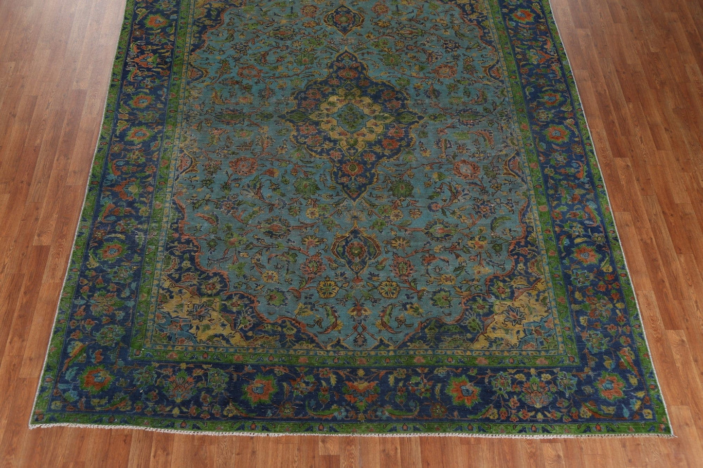 Over-Dyed Handmade Kashan Persian Area Rug 9x11