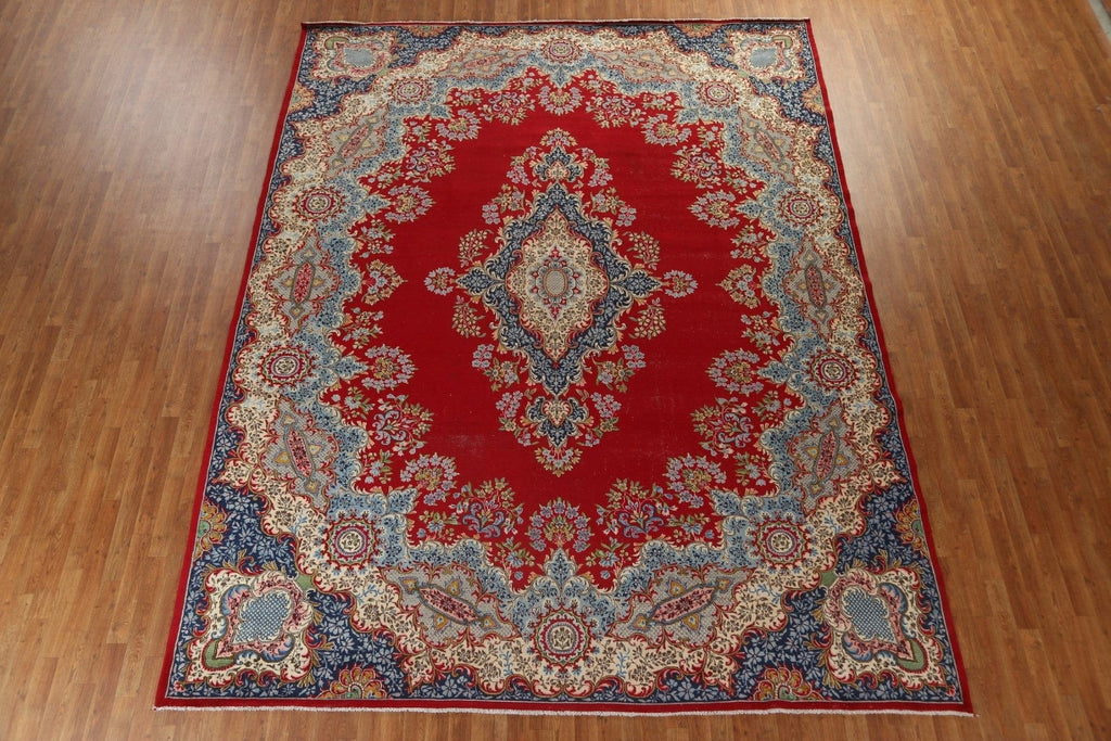 Floral Wool Kerman Persian Area Rug 10x13