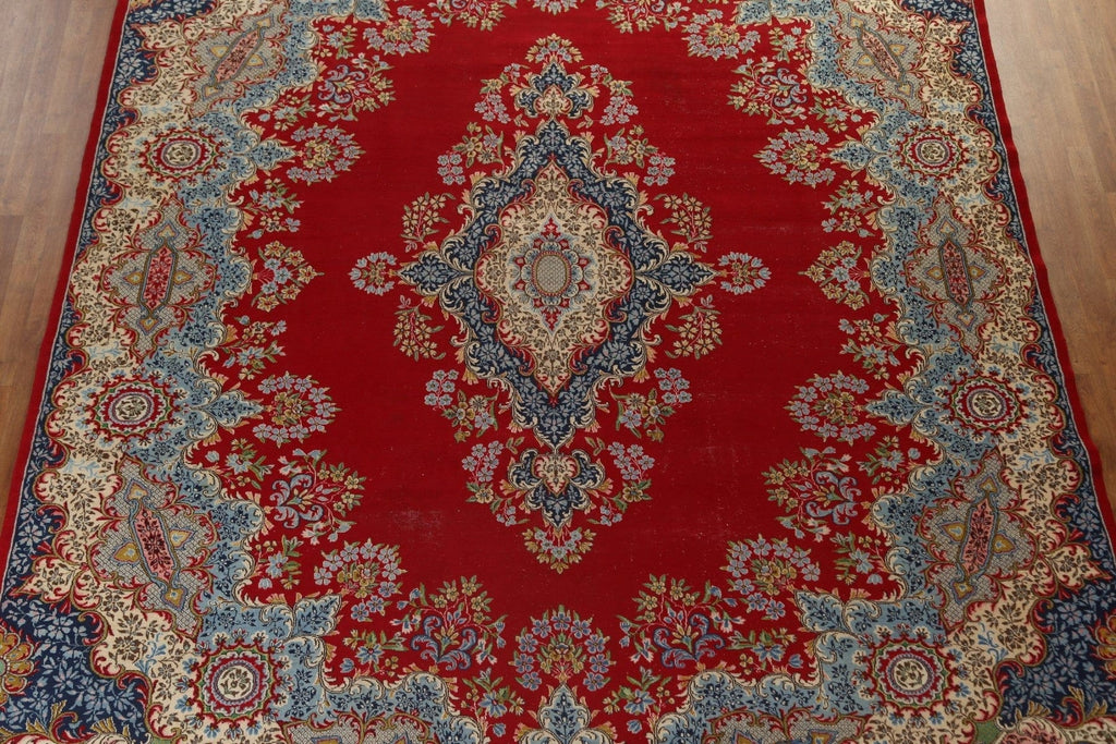 Floral Wool Kerman Persian Area Rug 10x13