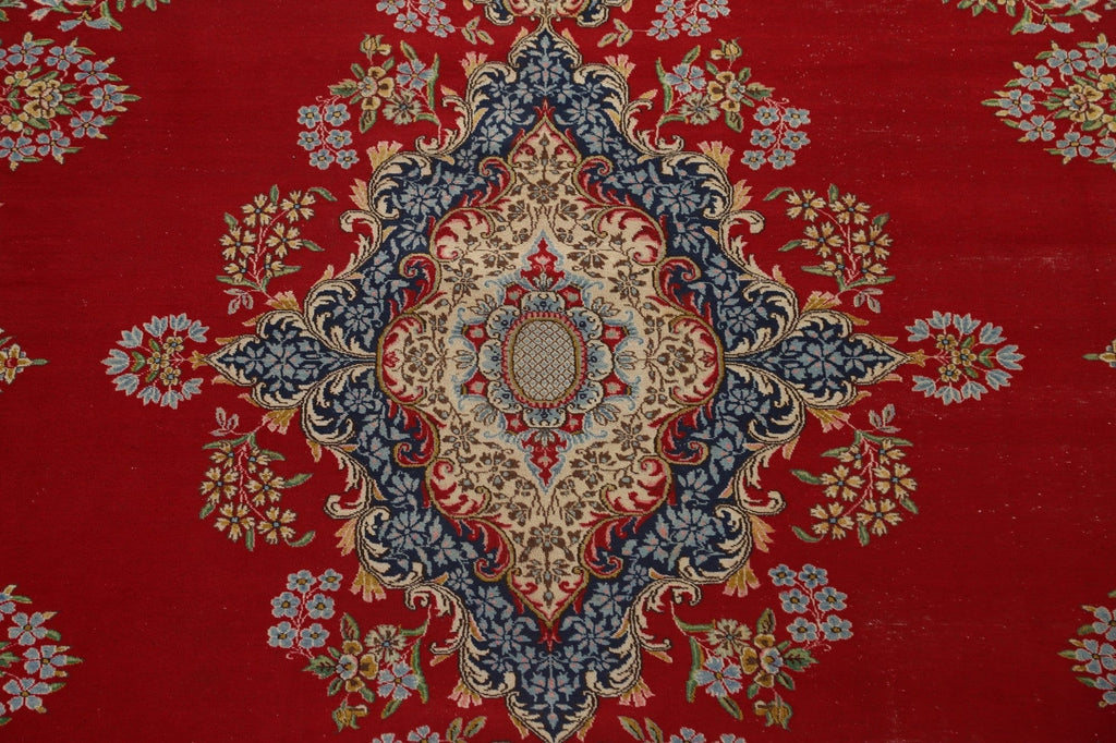 Floral Wool Kerman Persian Area Rug 10x13