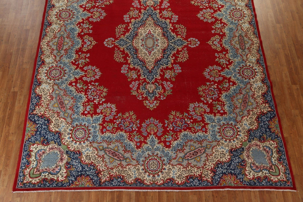 Floral Wool Kerman Persian Area Rug 10x13