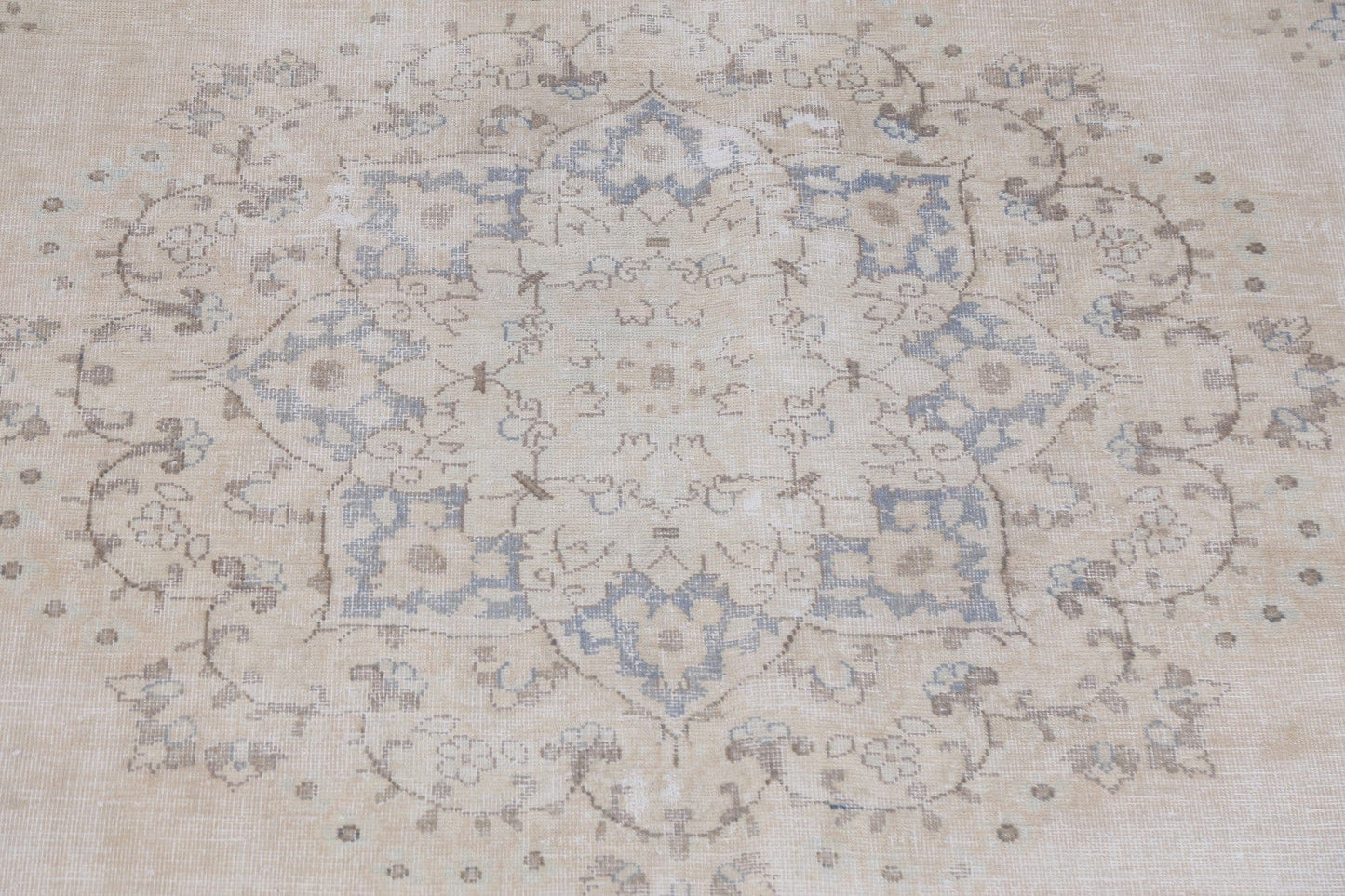 Distressed Geometric Kerman Persian Area Rug 9x11