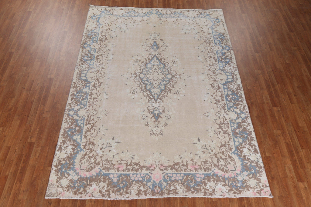 Muted Geometric Kerman Persian Area Rug 7x11