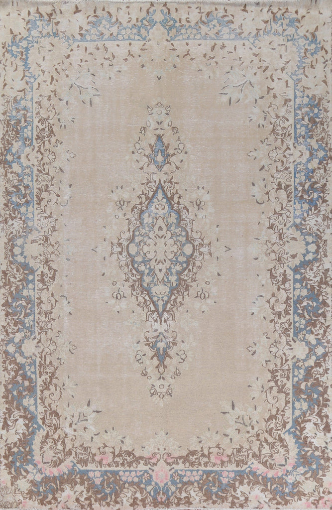 Muted Geometric Kerman Persian Area Rug 7x11