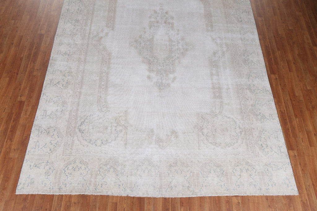 Antique Distressed Kerman Persian Area Rug 9x13