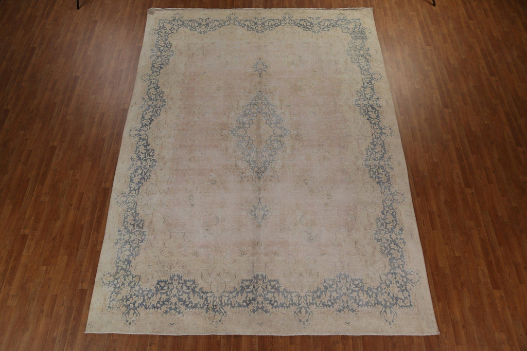 Antique Muted Distressed Kerman Persian Area Rug 10x13