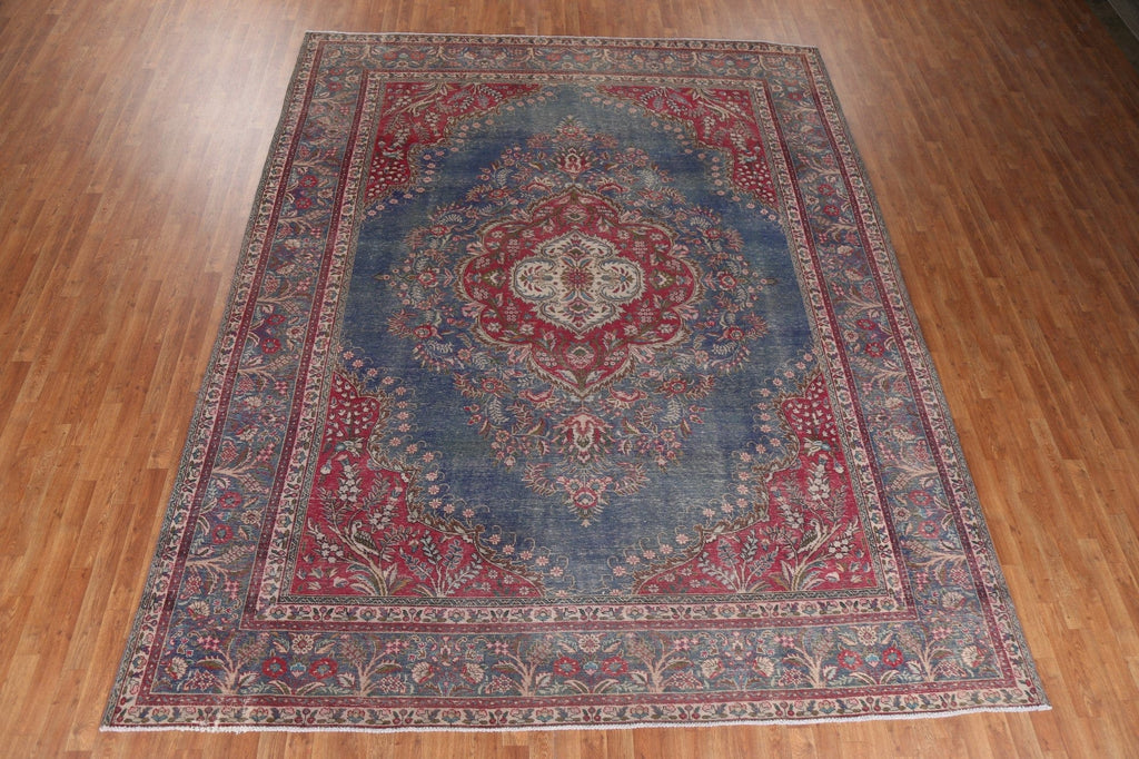 Vintage Floral Tabriz Persian Area Rug 10x13