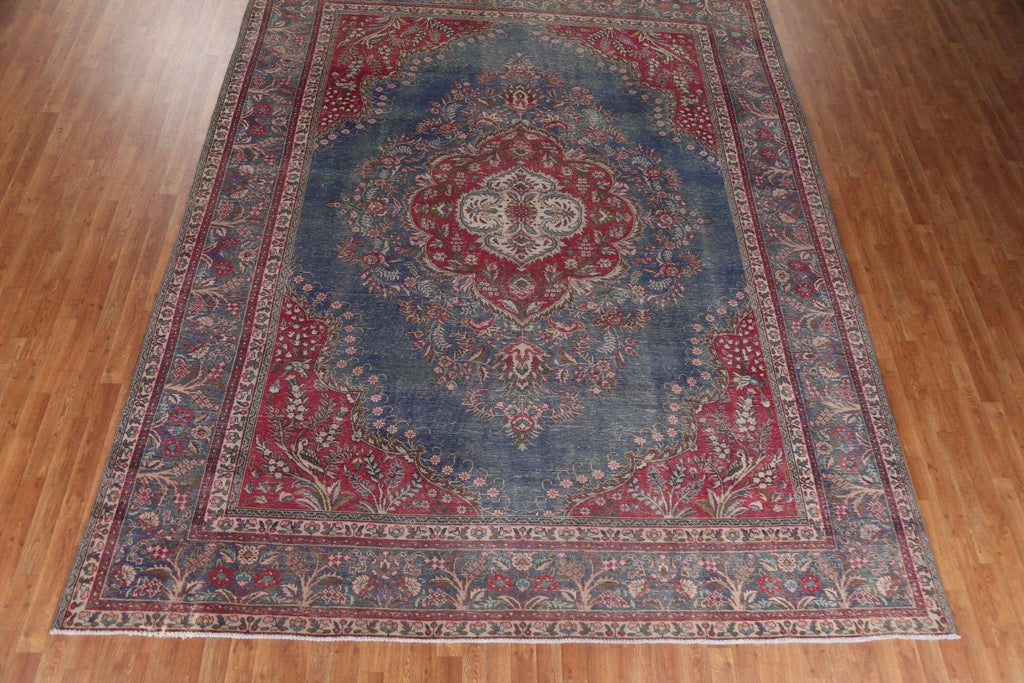 Vintage Floral Tabriz Persian Area Rug 10x13