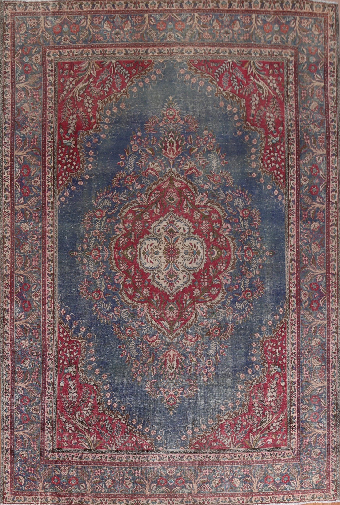 Vintage Floral Tabriz Persian Area Rug 10x13