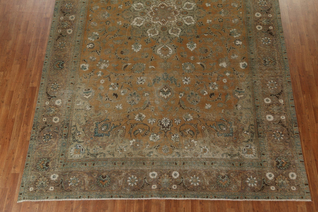 Vintage Floral Tabriz Persian Area Rug 9x15