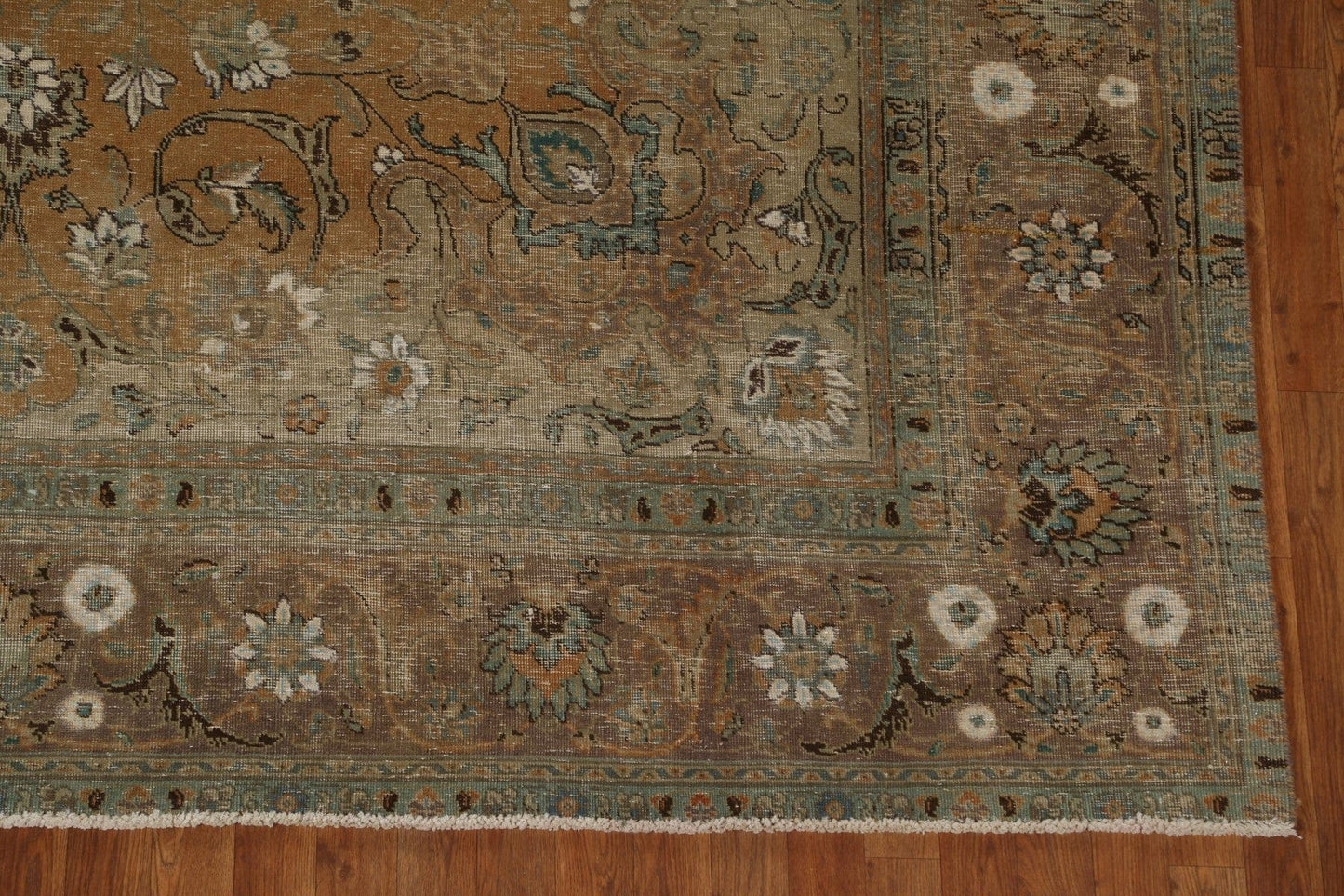 Vintage Floral Tabriz Persian Area Rug 9x15