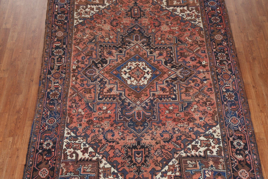 Vintage Vegetable Dye Heriz Persian Area Rug 7x10