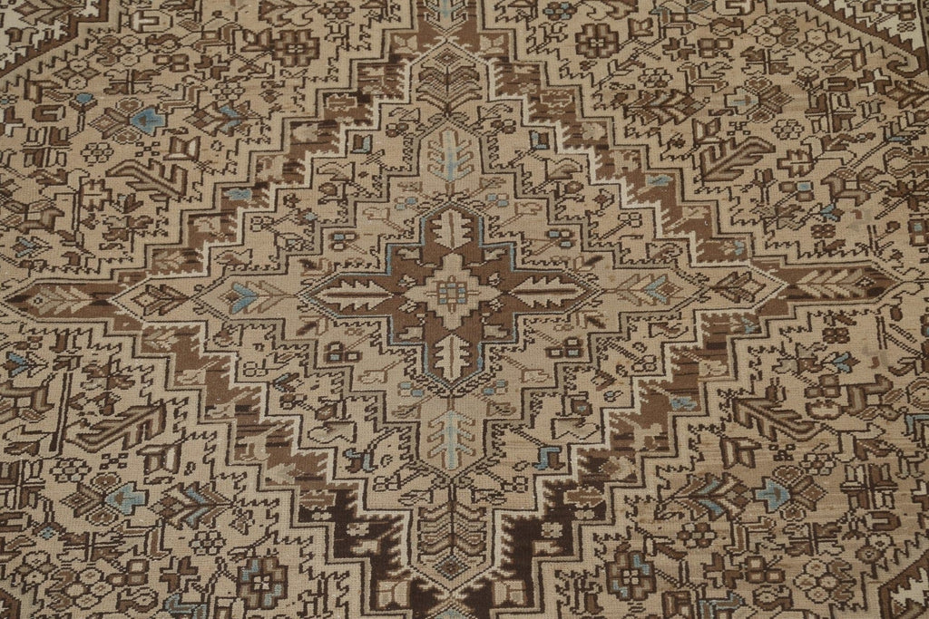 Geometric Vintage Heriz Persian Area Rug 8x11