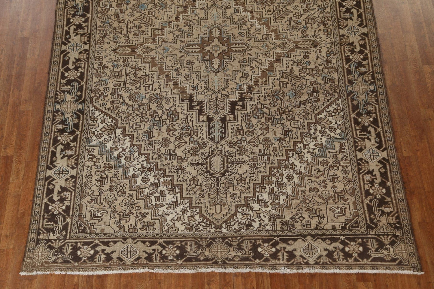 Geometric Vintage Heriz Persian Area Rug 8x11