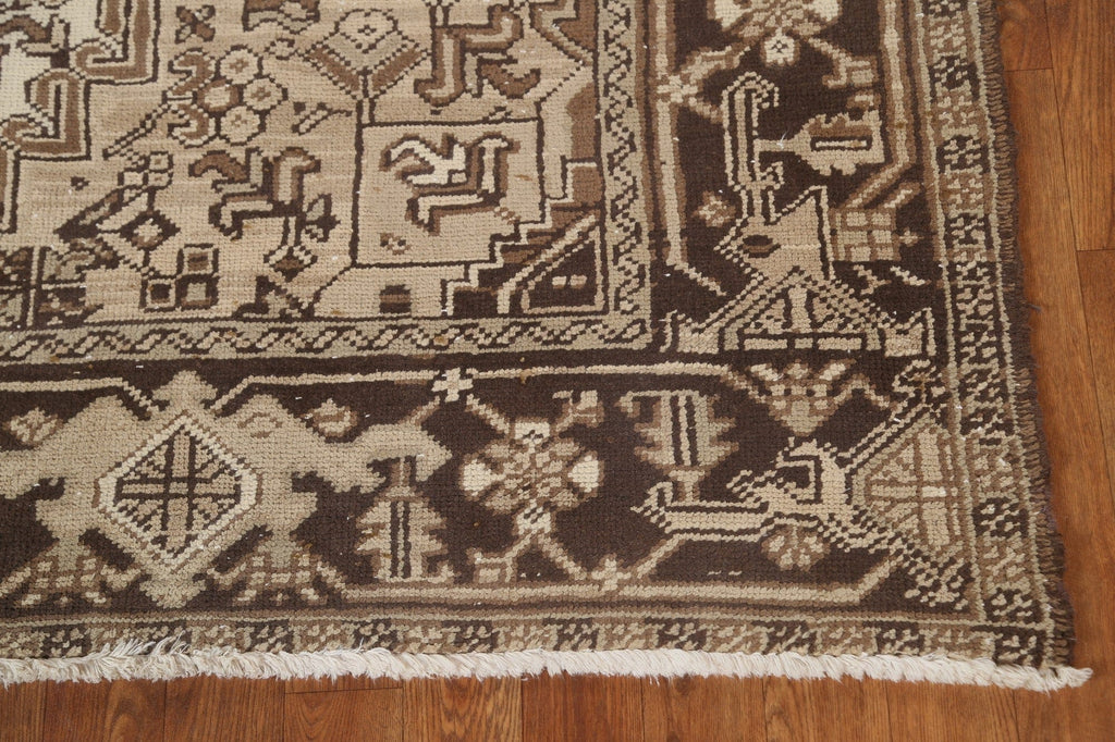 Geometric Vintage Heriz Persian Area Rug 8x11