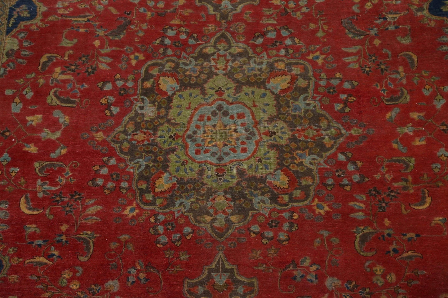 Vintage Overdyed Kashan Persian Area Rug 9x12