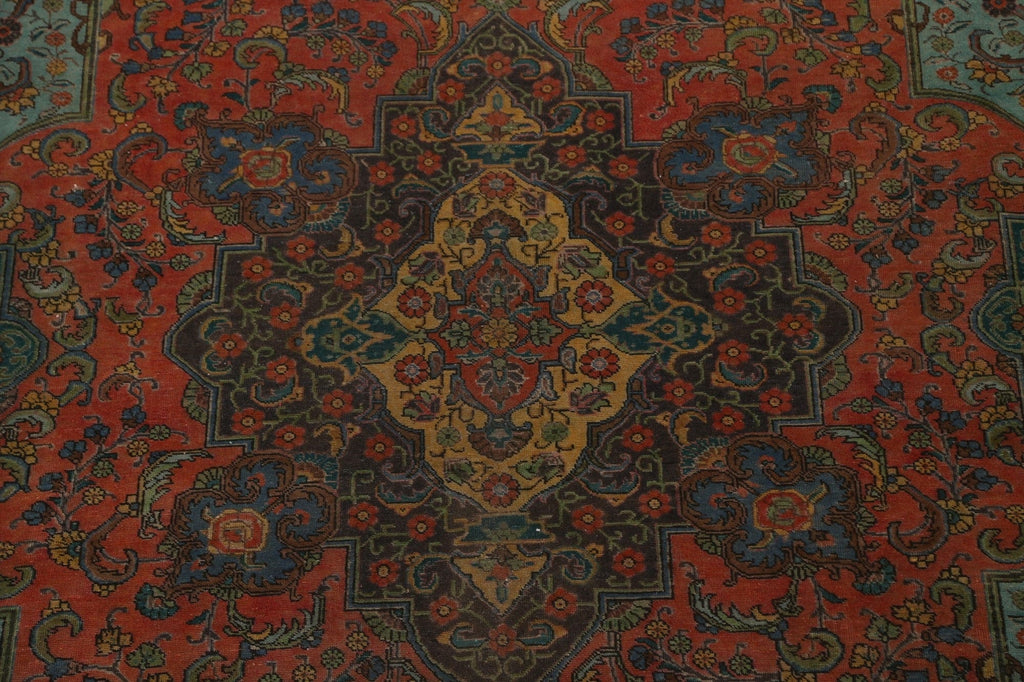 Vintage Over-Dye Tabriz Persian Area Rug Wool 9x13