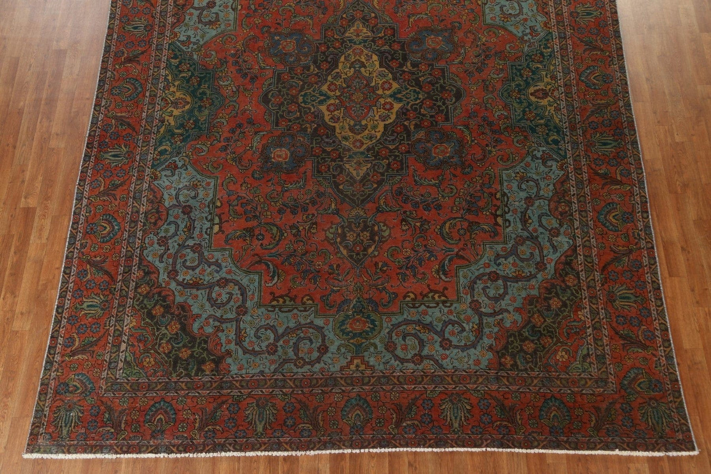 Vintage Over-Dye Tabriz Persian Area Rug Wool 9x13