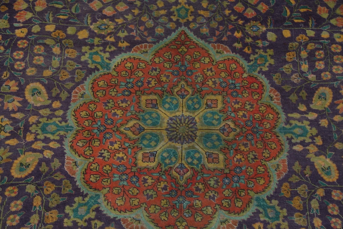 Floral Over-Dye Tabriz Persian Area Rug 10x13