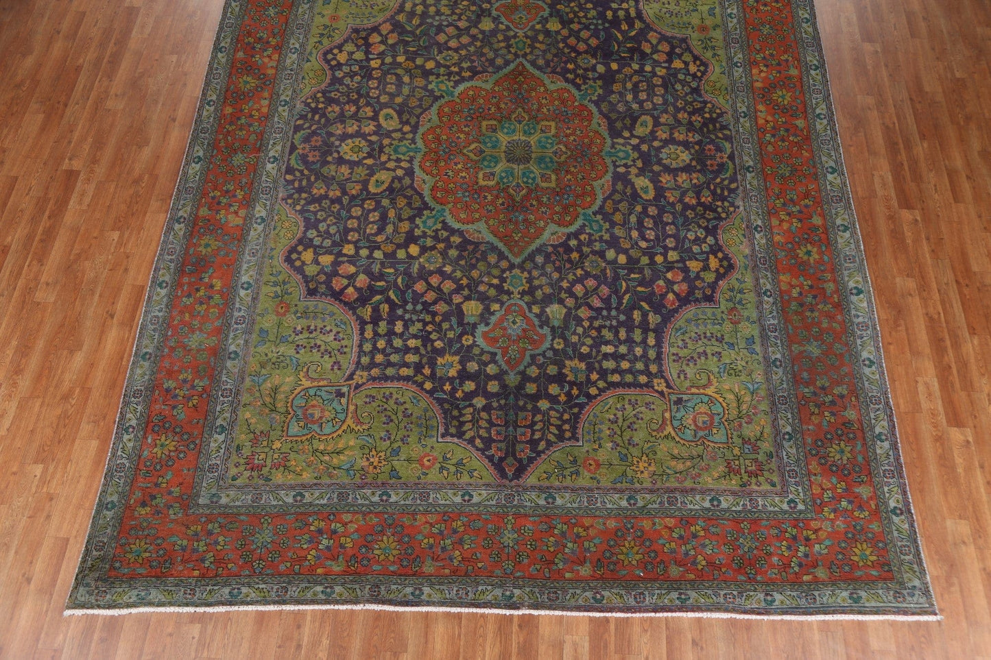 Floral Over-Dye Tabriz Persian Area Rug 10x13