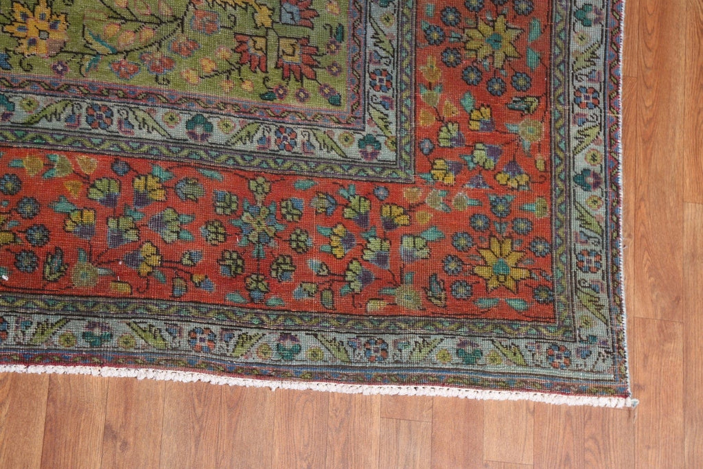 Floral Over-Dye Tabriz Persian Area Rug 10x13