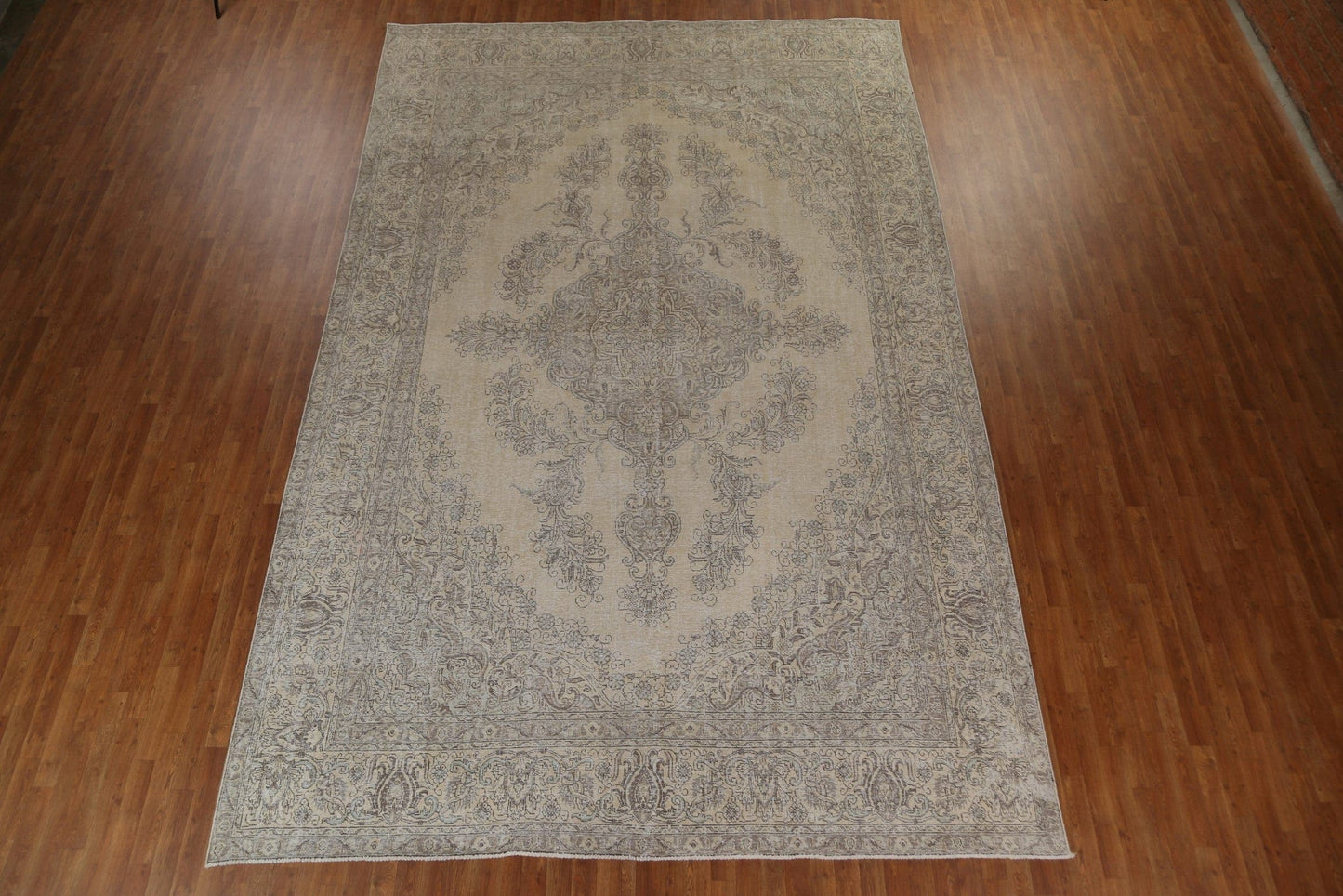 Vintage Floral Distressed Tabriz Persian Area Rug 10x15