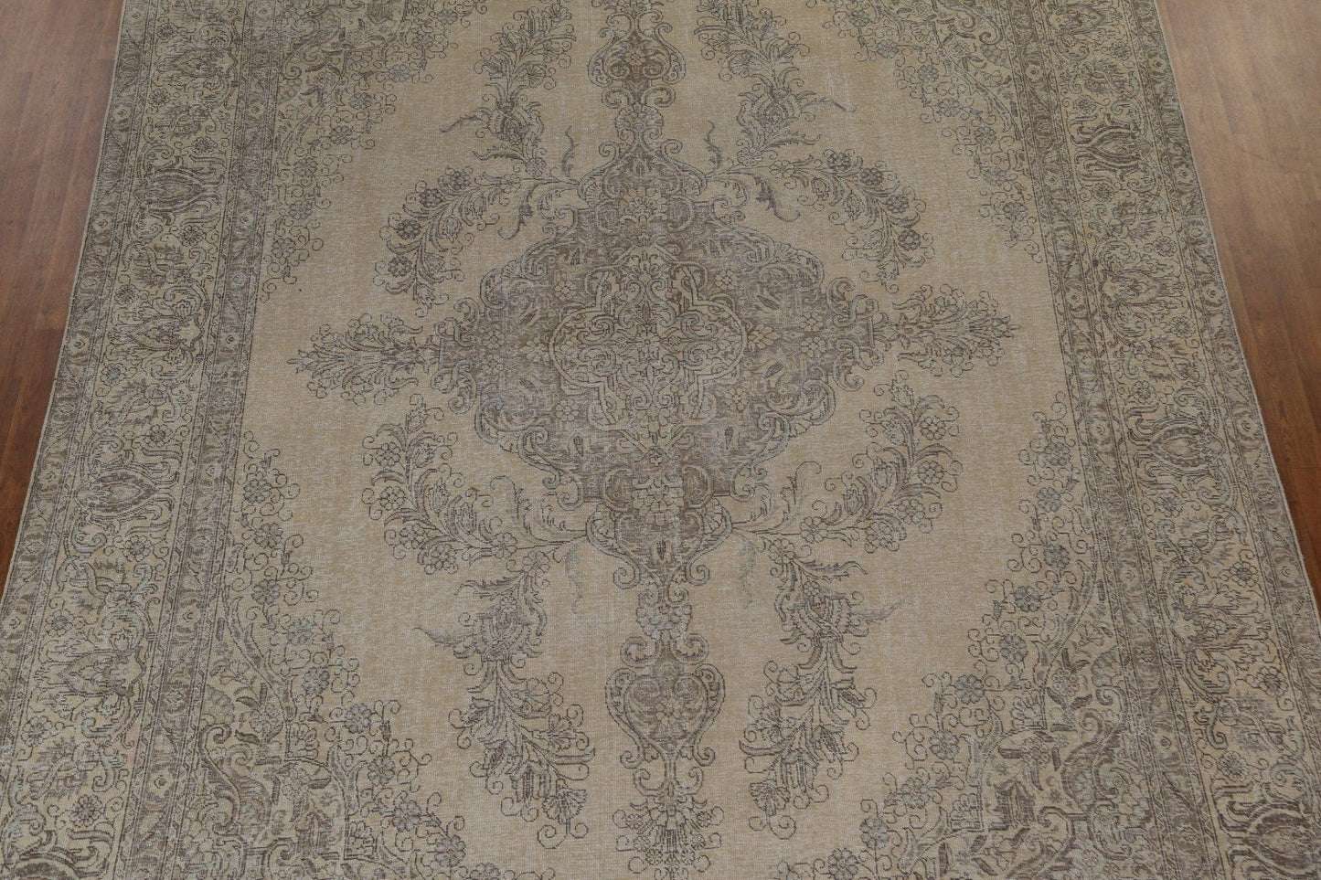 Vintage Floral Distressed Tabriz Persian Area Rug 10x15