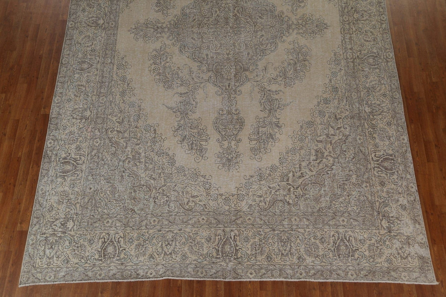 Vintage Floral Distressed Tabriz Persian Area Rug 10x15