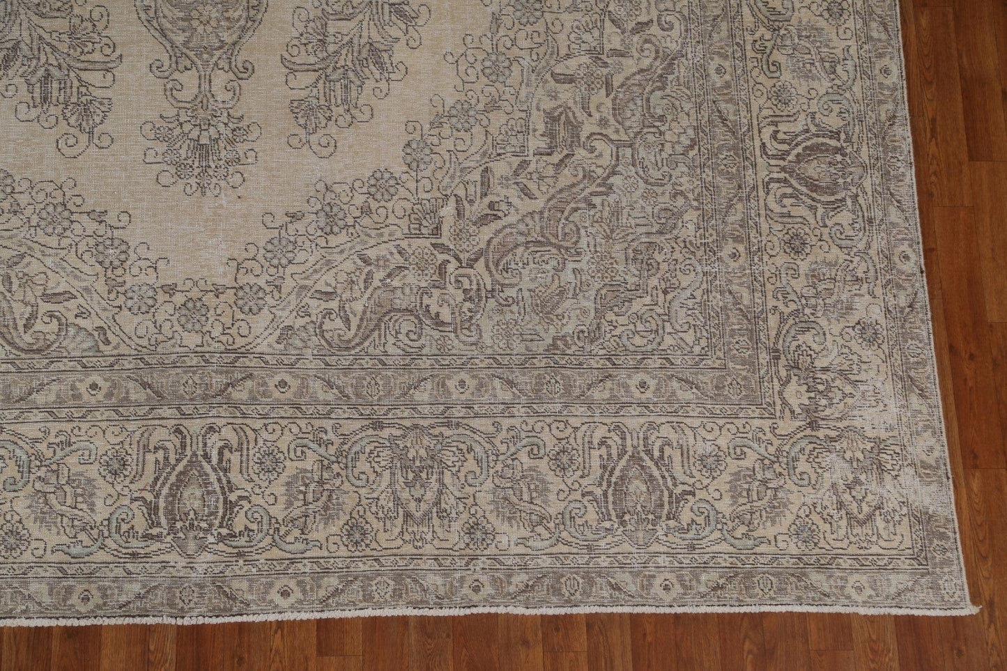 Vintage Floral Distressed Tabriz Persian Area Rug 10x15