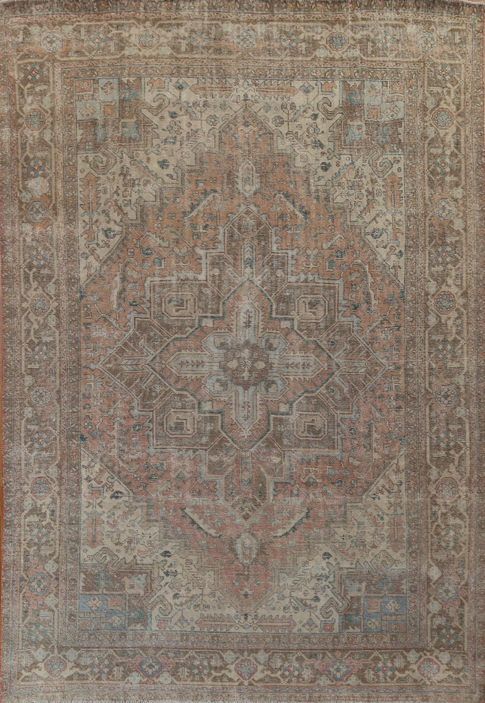 Antique Vegetable Dye Heriz Persian Area Rug 9x12