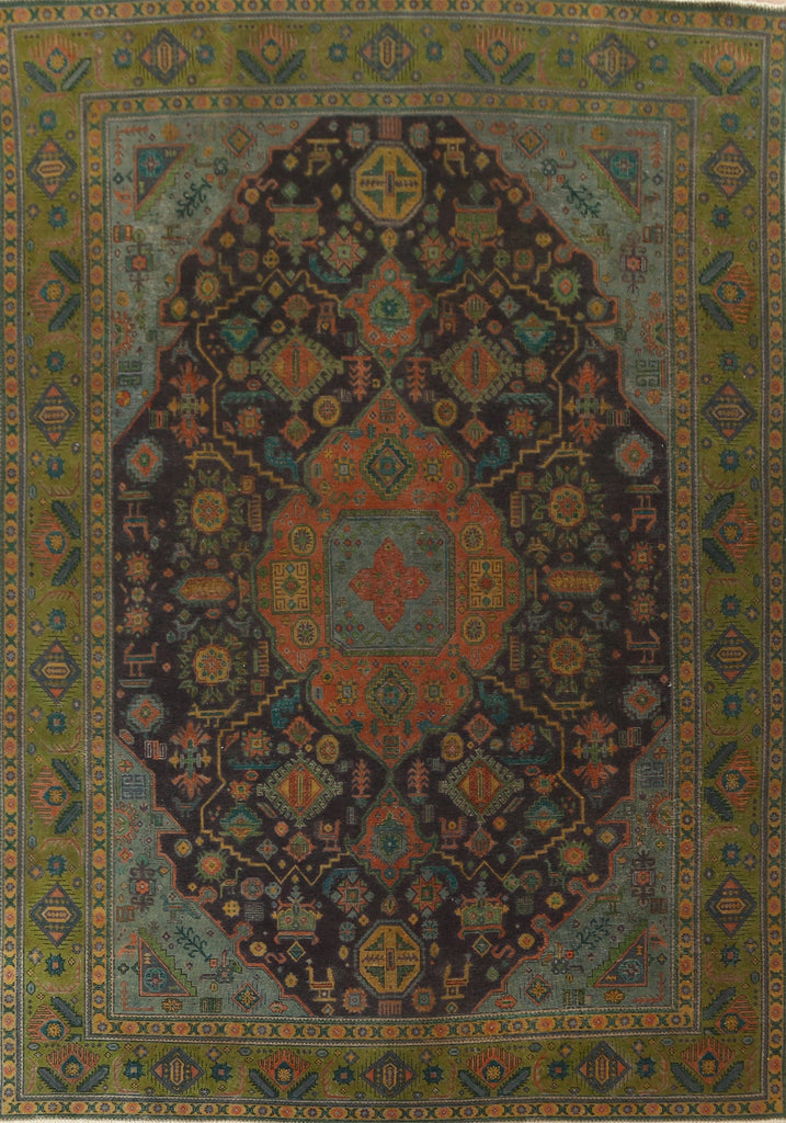 Vintage Over-Dye Tabriz Persian Area Rug Wool10x13