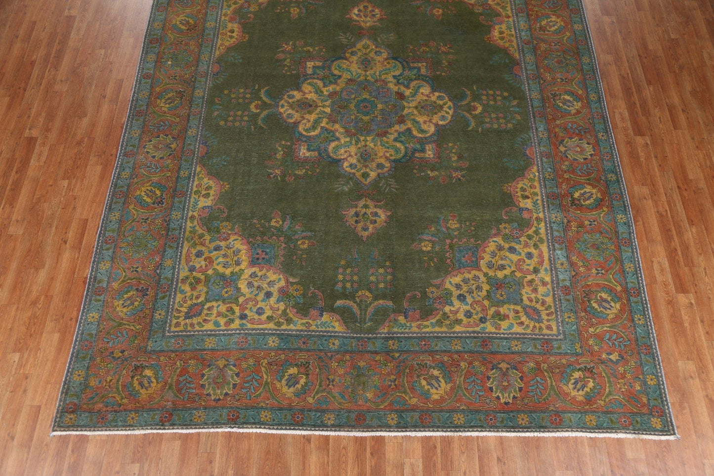 Antique Over-Dyed Tabriz Persian Area Rug Wool 10x12