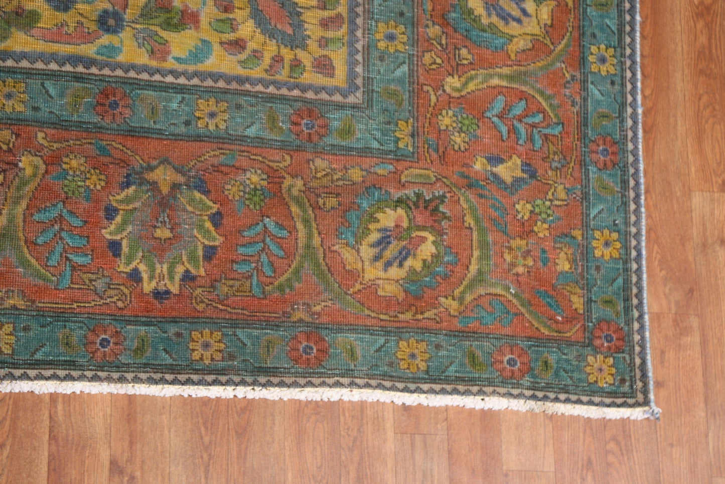 Antique Over-Dyed Tabriz Persian Area Rug Wool 10x12