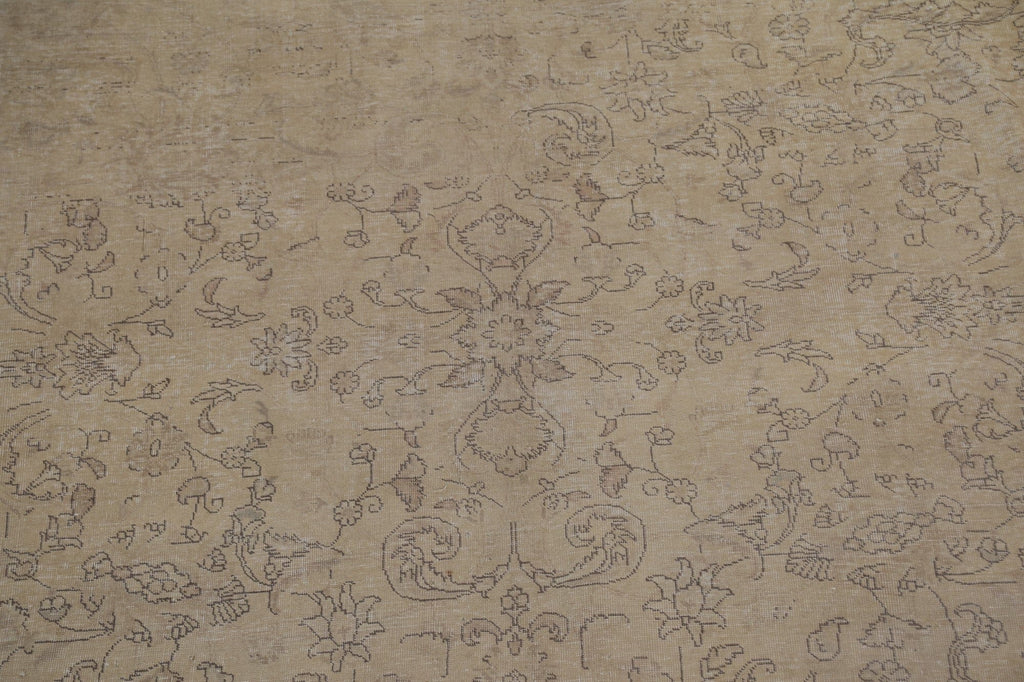 Floral Distressed Tabriz Large Persian Rug 11x16