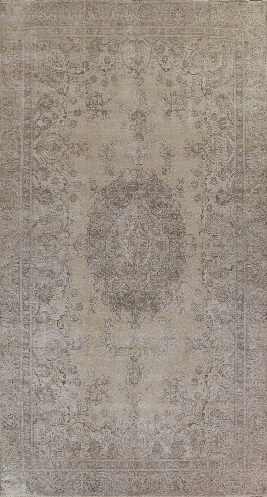 Muted Distressed Tabriz Large Persian Rug 9x15