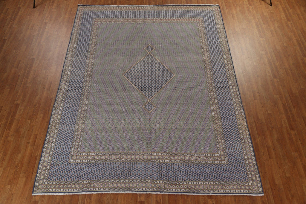 Geometric Wool Kerman Persian Area Rug 10x13